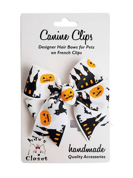 Barker's Bowtique - Canine Clips - Halloween Large Bow - Doglicious Bakery Bites