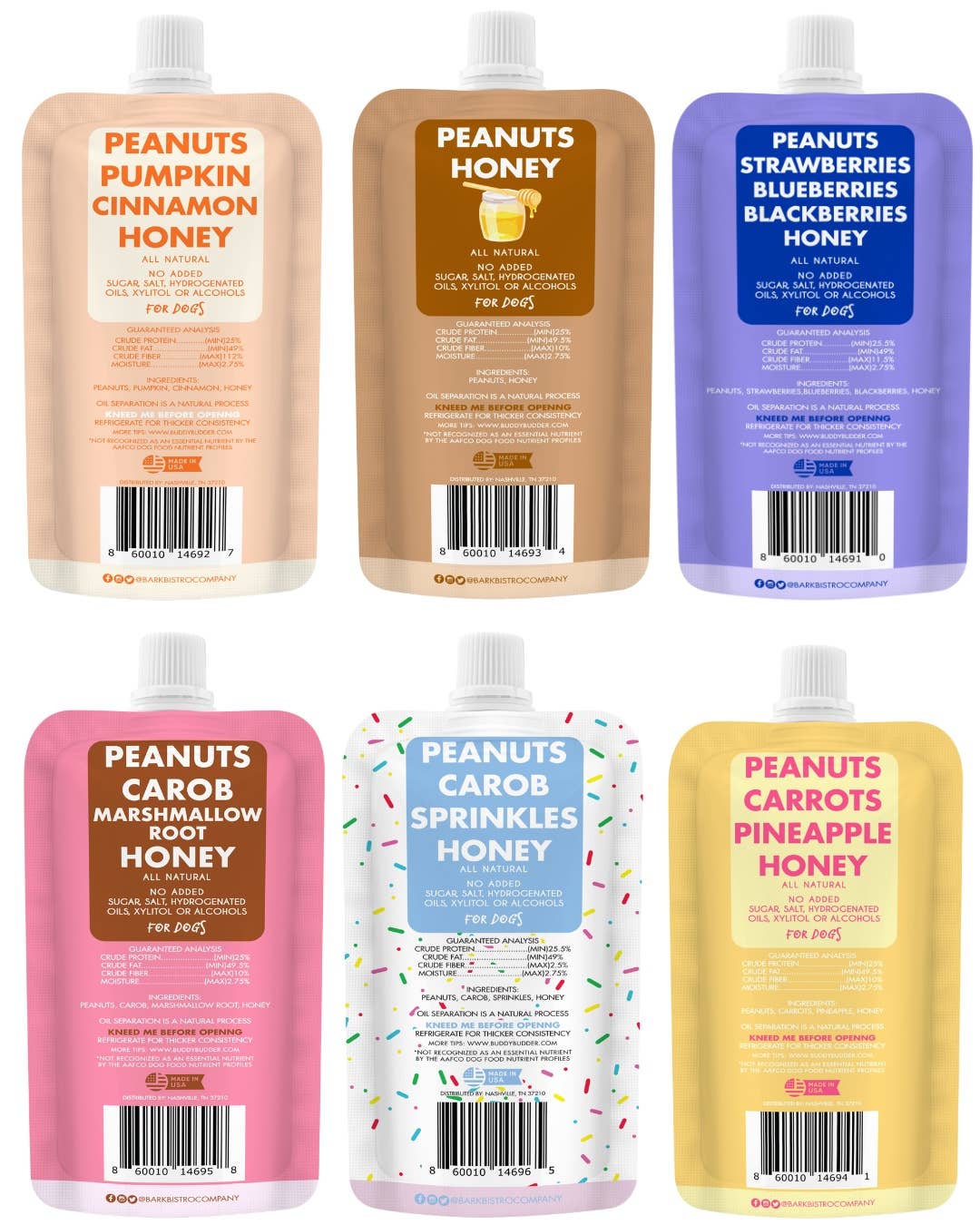 Dog Peanut Butter - 4oz Squeeze Packs - Doglicious Bakery Bites