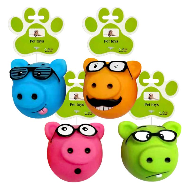 Dog Squeaky Toys Pig Design in 4 Assorted Colors - Doglicious Bakery Bites
