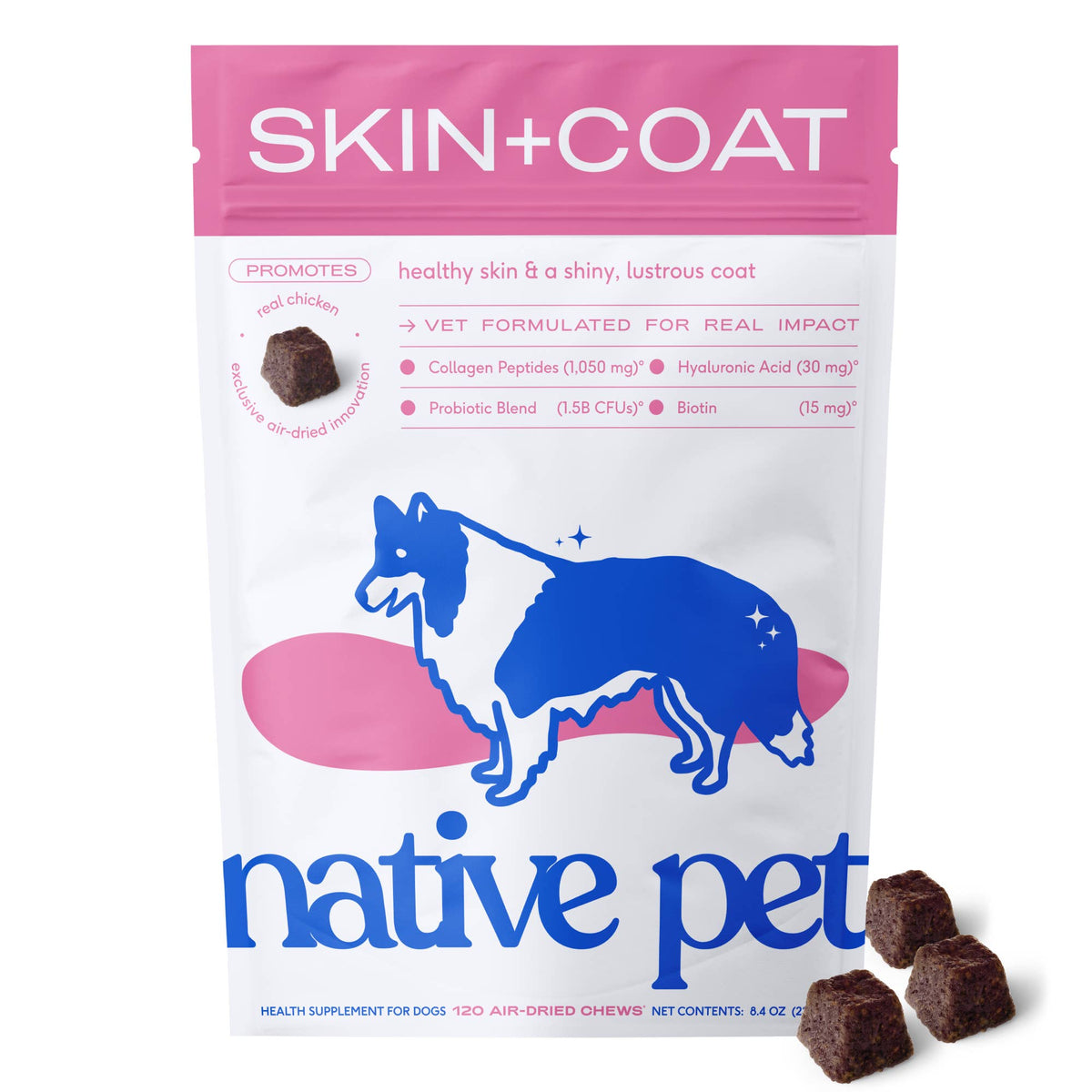 Native Pet - Skin + Coat Chews, Skin & Coat Supplement for Dogs - Doglicious Bakery Bites
