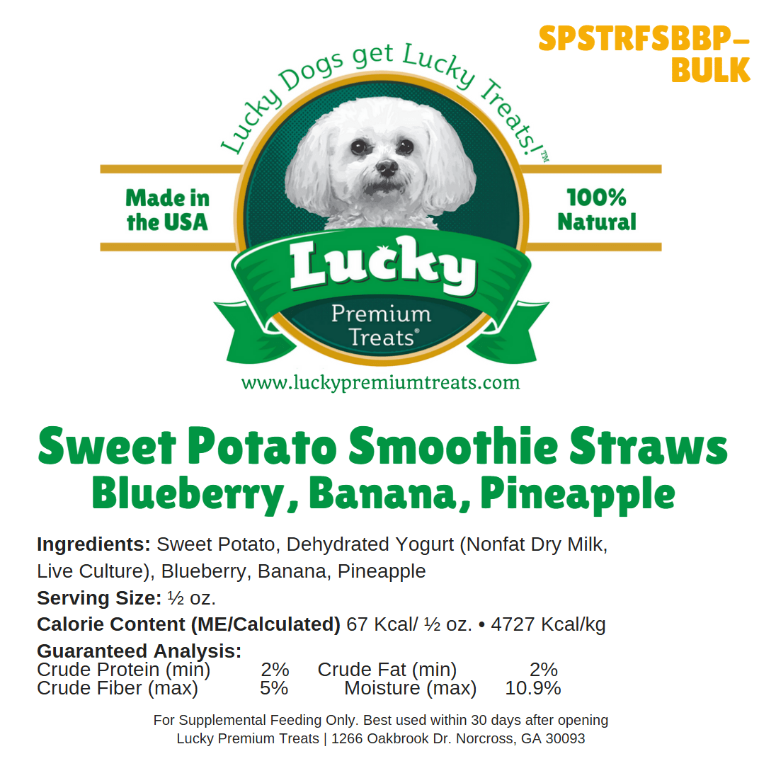 Sweet Potato Straws Blueberry/Banana/Pineapple Bulk per lb - Doglicious Bakery Bites