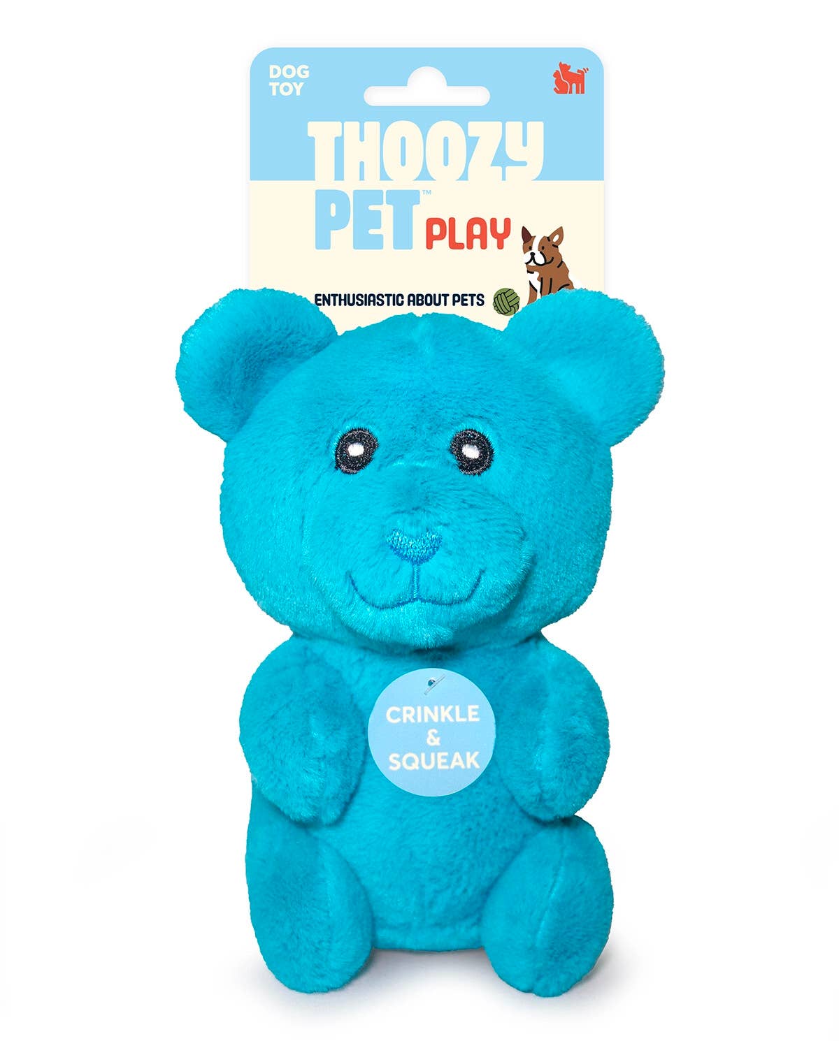 ThoozyPet Gummy Bear Plush Dog Toy Blue 6" - Doglicious Bakery Bites