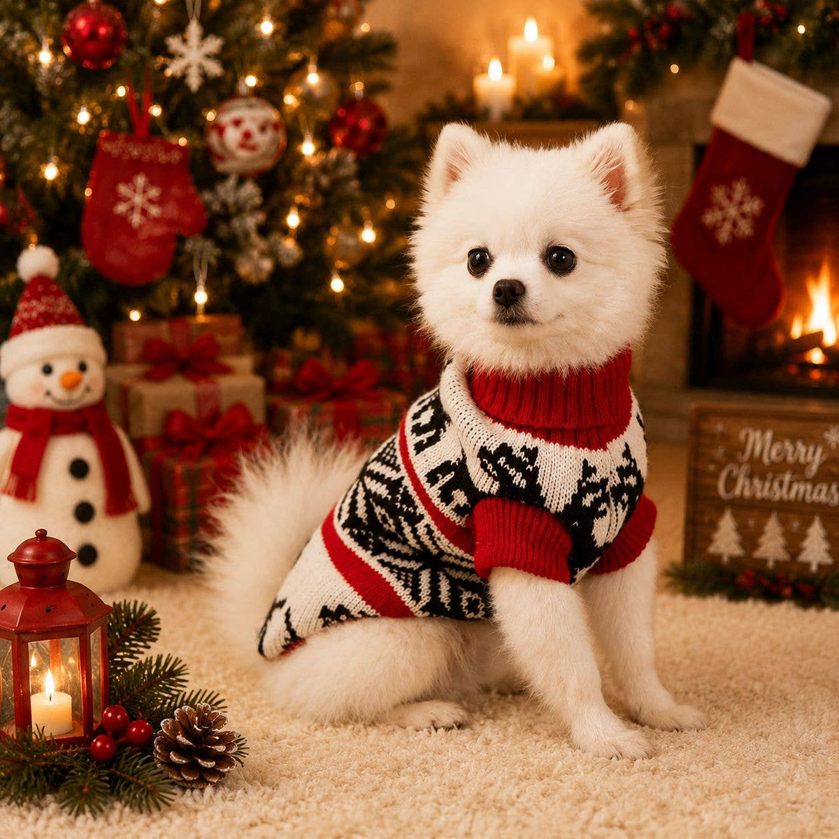 Christmas Pet Sweater Dog Cat Winter Knit Outfit