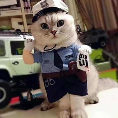 Police Officer Dog Costume Pet Uniform Outfit
