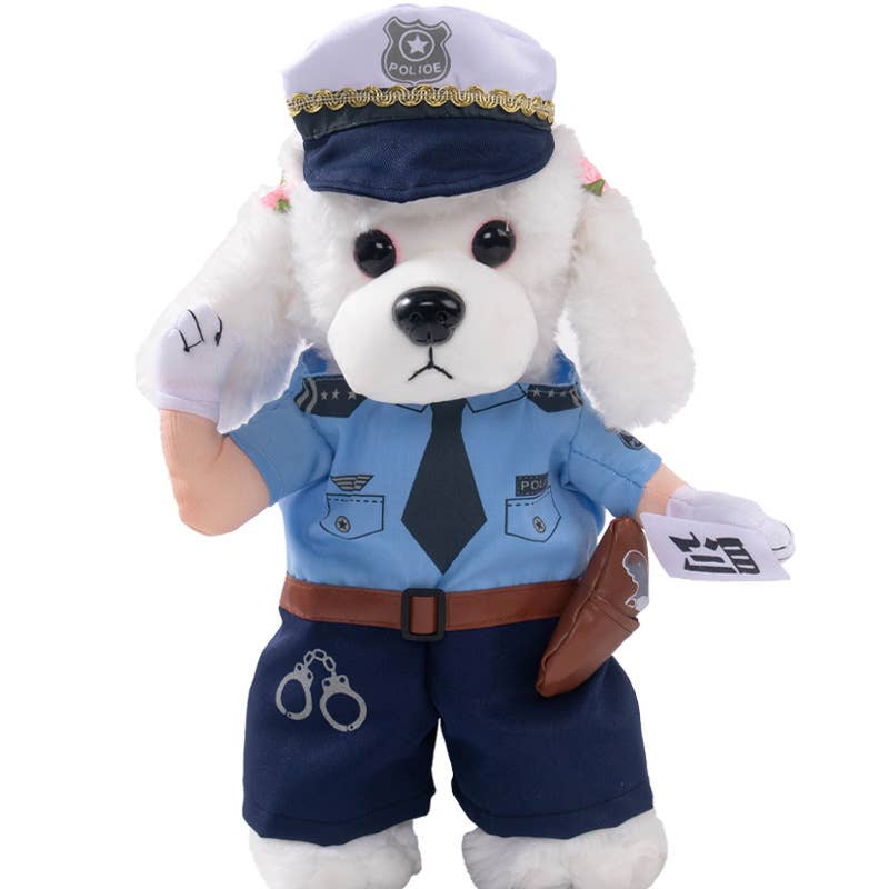 Police Officer Dog Costume Pet Uniform Outfit