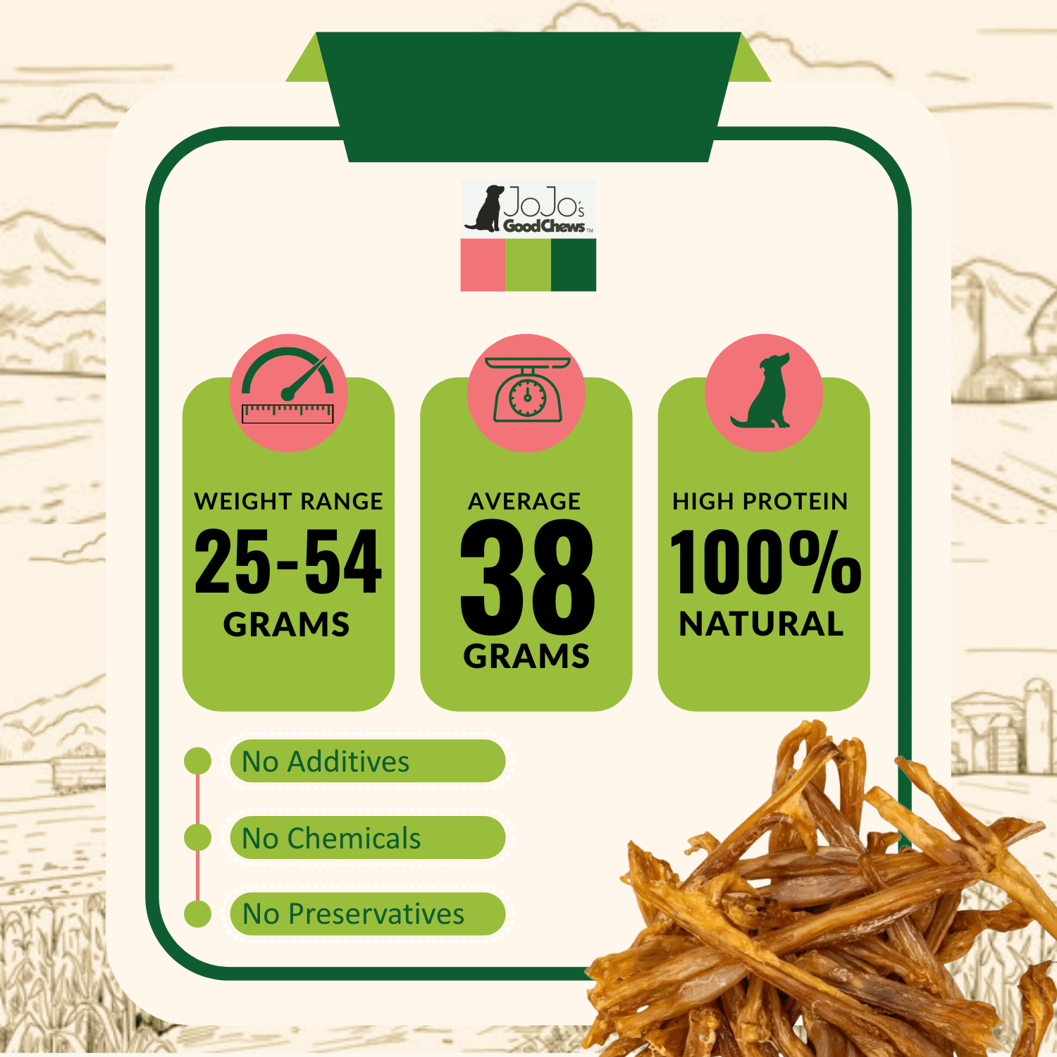 All - Natural Beef Y Tendon Chews for Dogs - Doglicious Bakery Bites