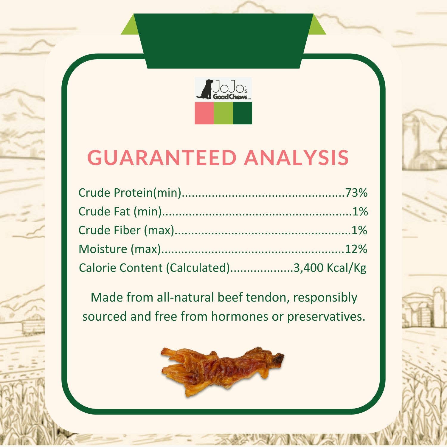 All - Natural Jumbo Beef Y Tendon Chew for Dogs - 6"–9" Inches - Doglicious Bakery Bites