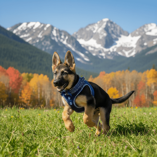 American River Polka Dot Dog Harness - Navy Polka Dot - Doglicious Bakery Bites