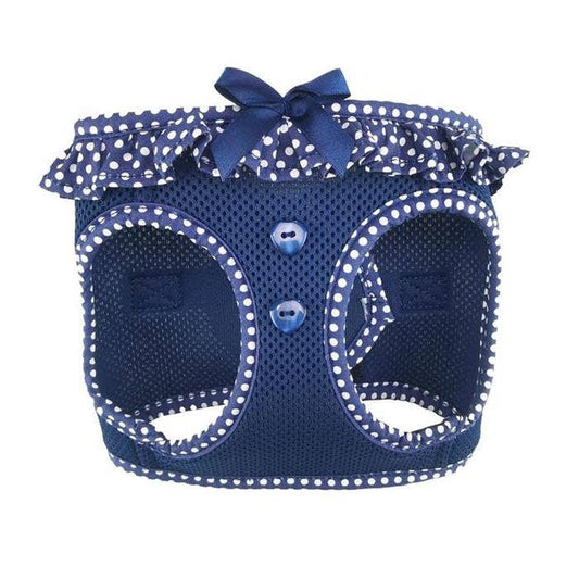 American River Polka Dot Dog Harness - Navy Polka Dot - Doglicious Bakery Bites