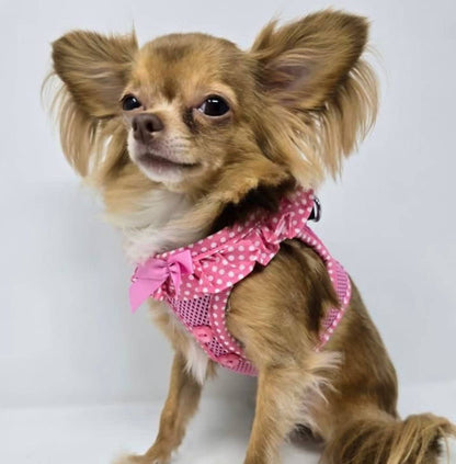 American River Polka Dot Dog Harness - Pink - Doglicious Bakery Bites
