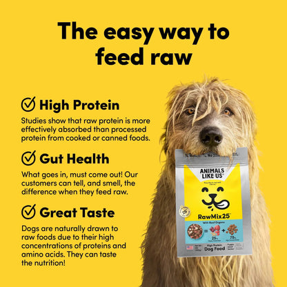 Animals Like Us - RawMix25 With Beef Organs Freeze-Dried Raw Dog Food 2lb - Doglicious Bakery Bites