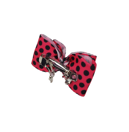 Barker's Bowtique - Black Polka Dots on Hot Pink - 2 bows per card - Doglicious Bakery Bites
