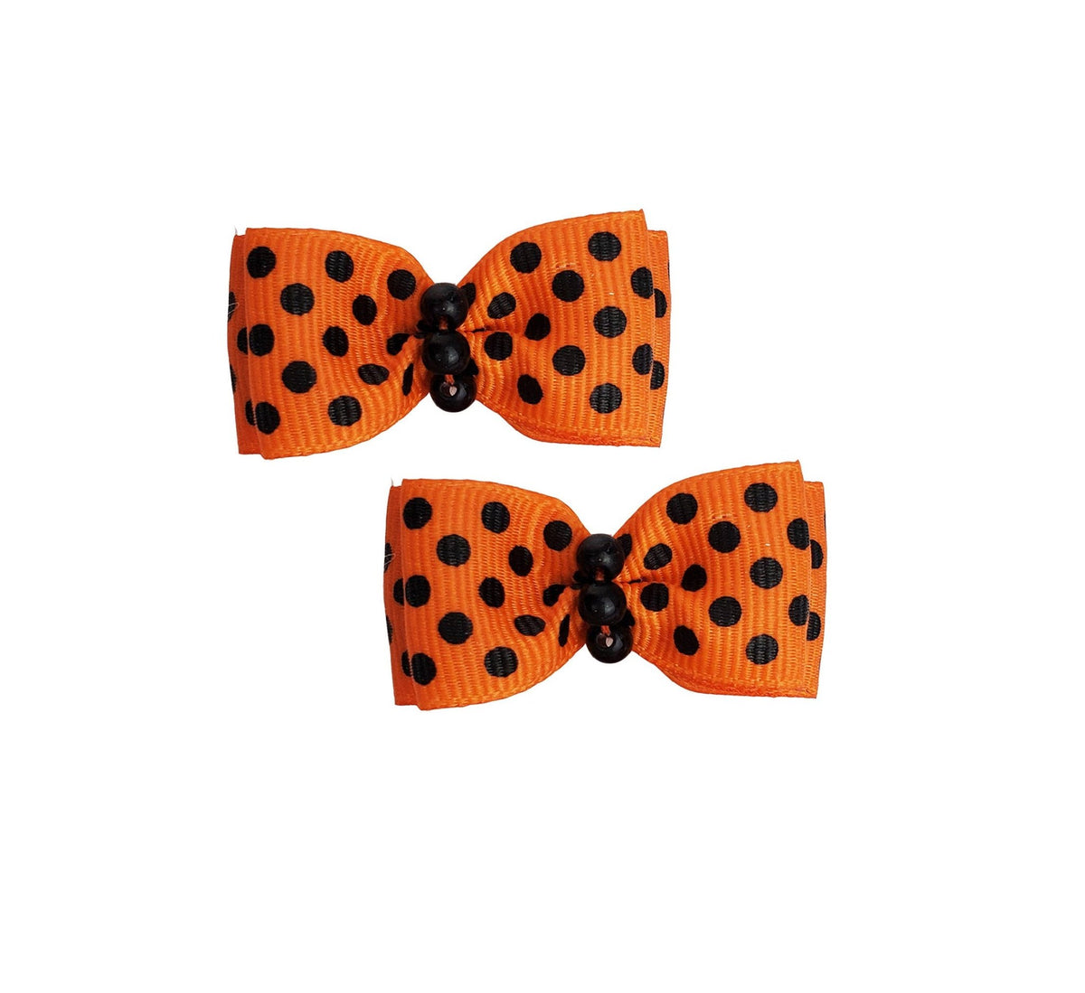 Barker's Bowtique - Canine Clips Halloween Orange with Black Dots - Doglicious Bakery Bites