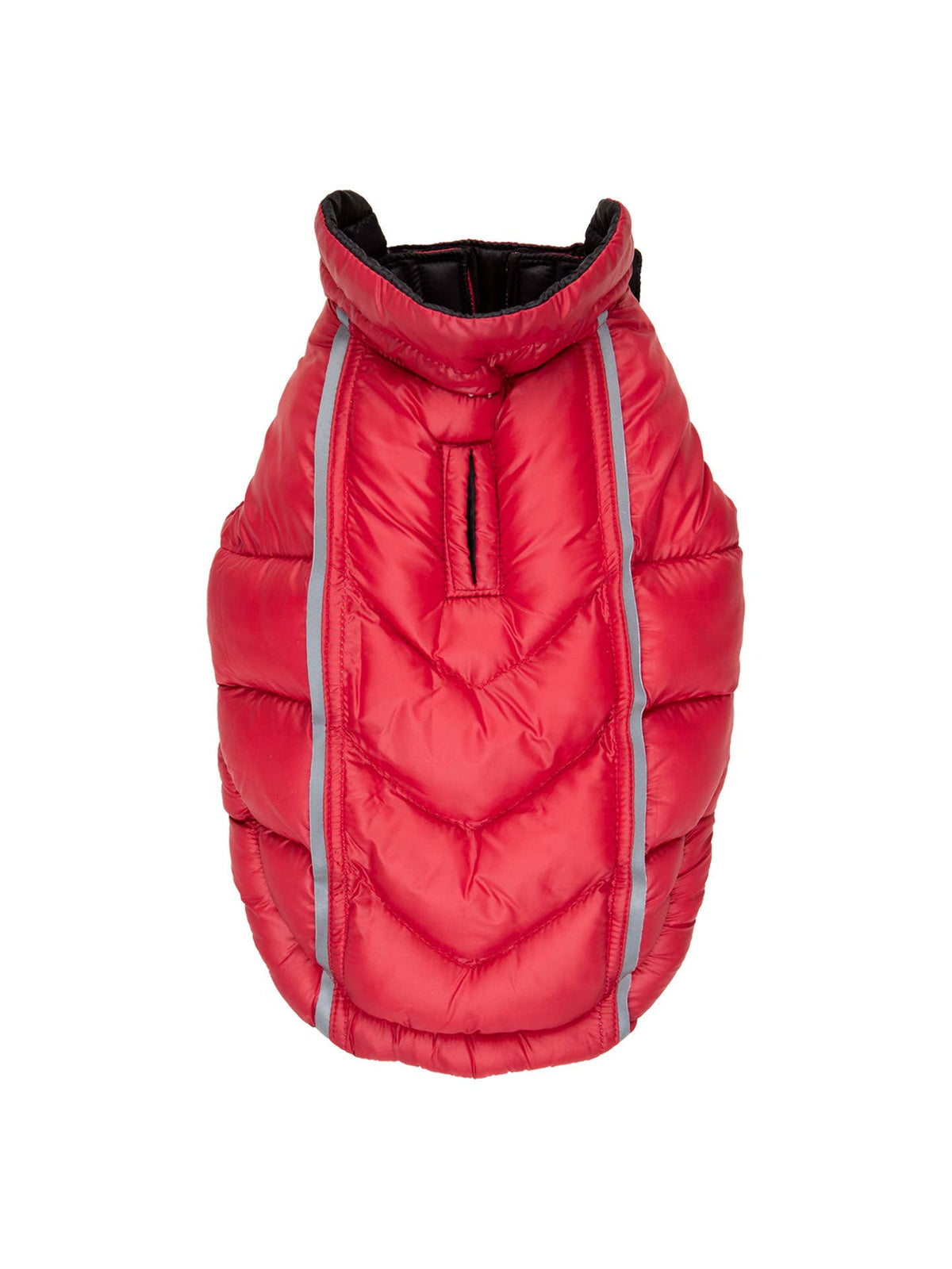 Barker's Bowtique - Featherlite Reversible-Reflective Puffer Vest - Black/Red - Doglicious Bakery Bites