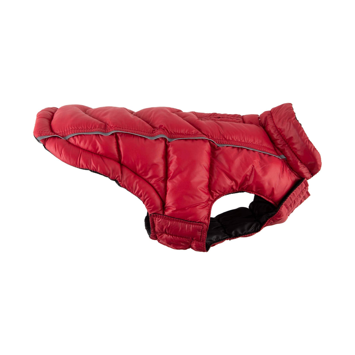 Barker's Bowtique - Featherlite Reversible-Reflective Puffer Vest - Black/Red - Doglicious Bakery Bites