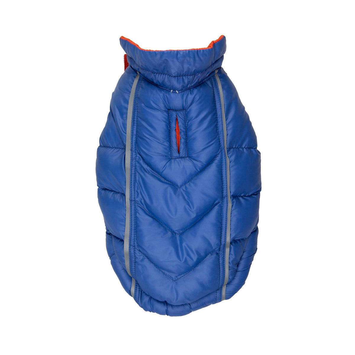 Barker's Bowtique - Featherlite Reversible-Reflective Puffer Vest - Blue/Orange - Doglicious Bakery Bites