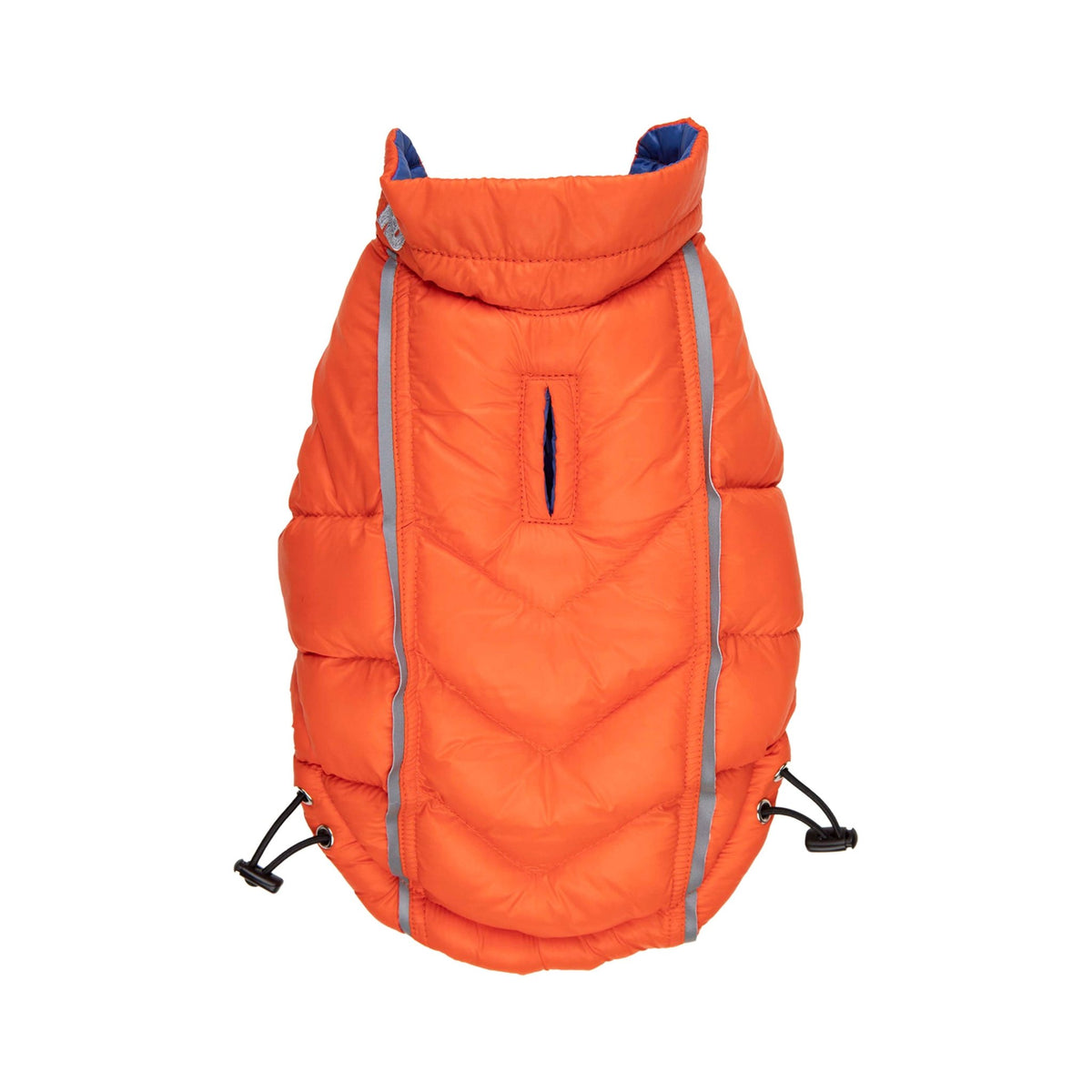 Barker's Bowtique - Featherlite Reversible-Reflective Puffer Vest - Blue/Orange - Doglicious Bakery Bites