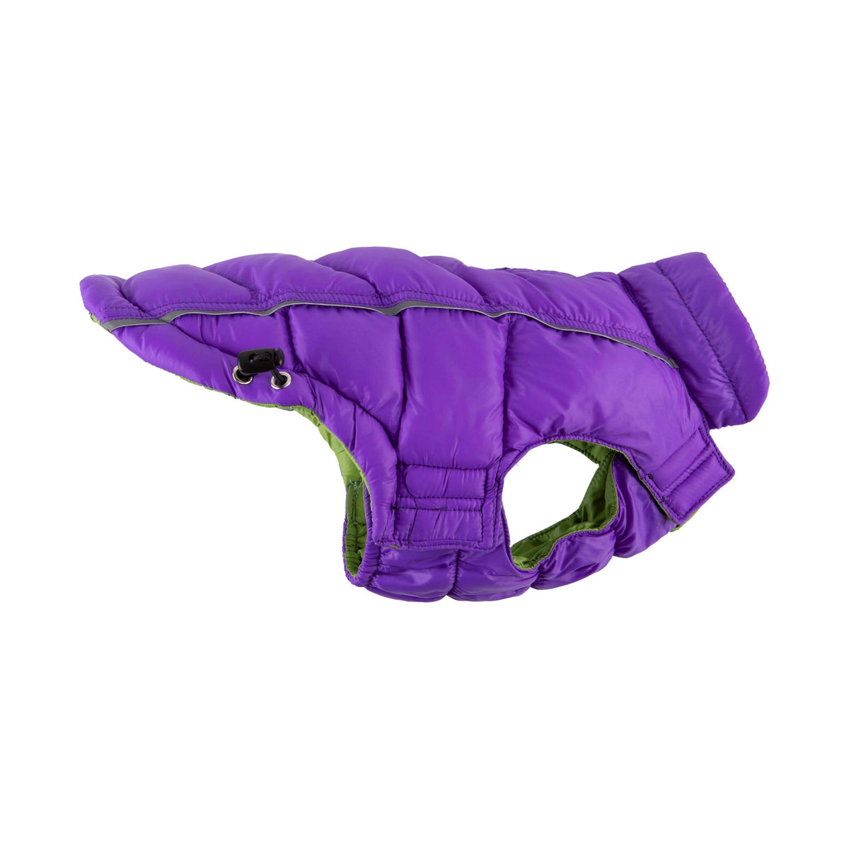 Barker's Bowtique - Featherlite Reversible-Reflective Puffer Vest - Green/Purpl - Doglicious Bakery Bites