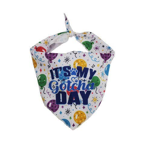 Barker's Bowtique - It's My Gotcha Day Dog Bandana - single sided - Doglicious Bakery Bites