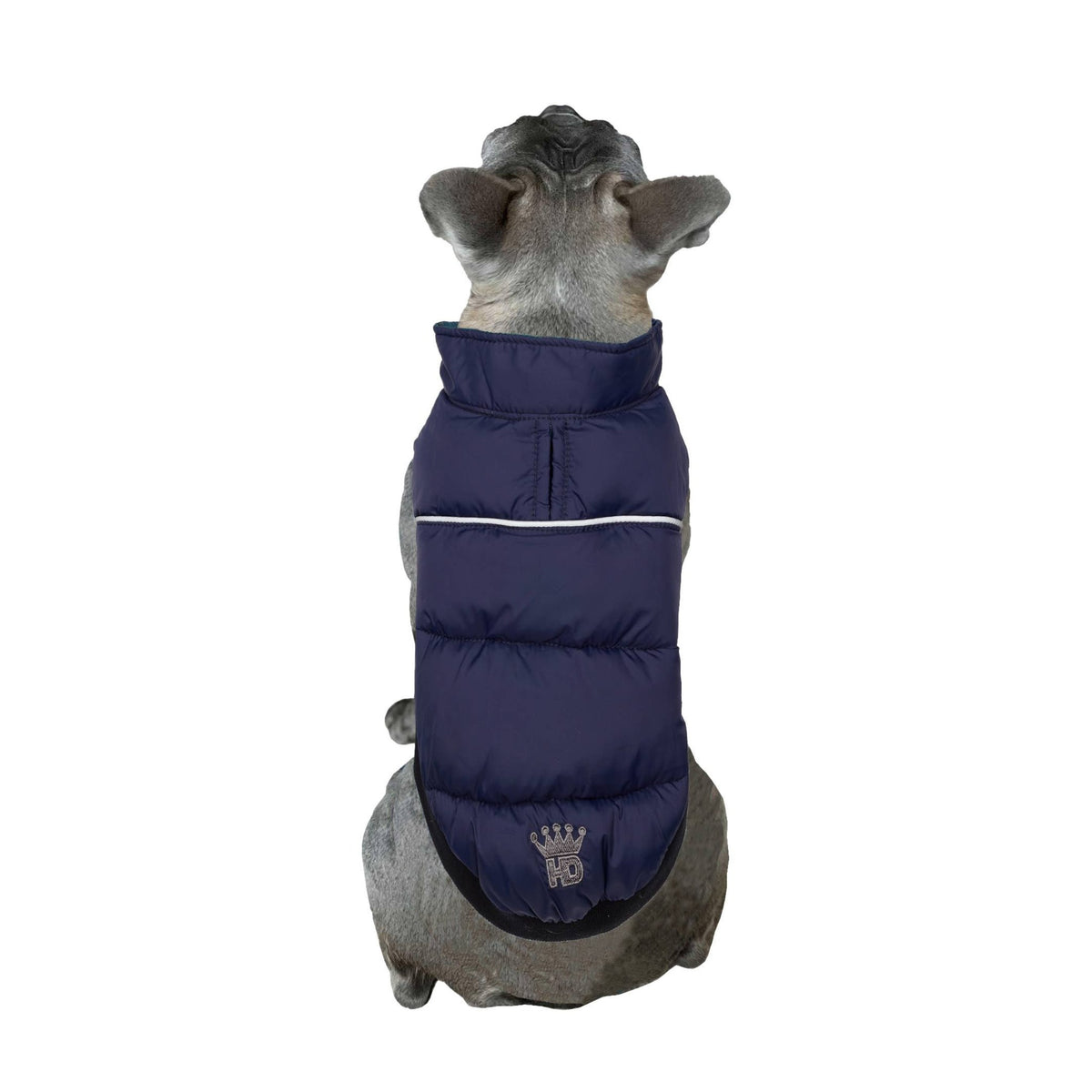 Barker's Bowtique - Navy / Plaid Flex-Fit Reversible Puffer - Doglicious Bakery Bites