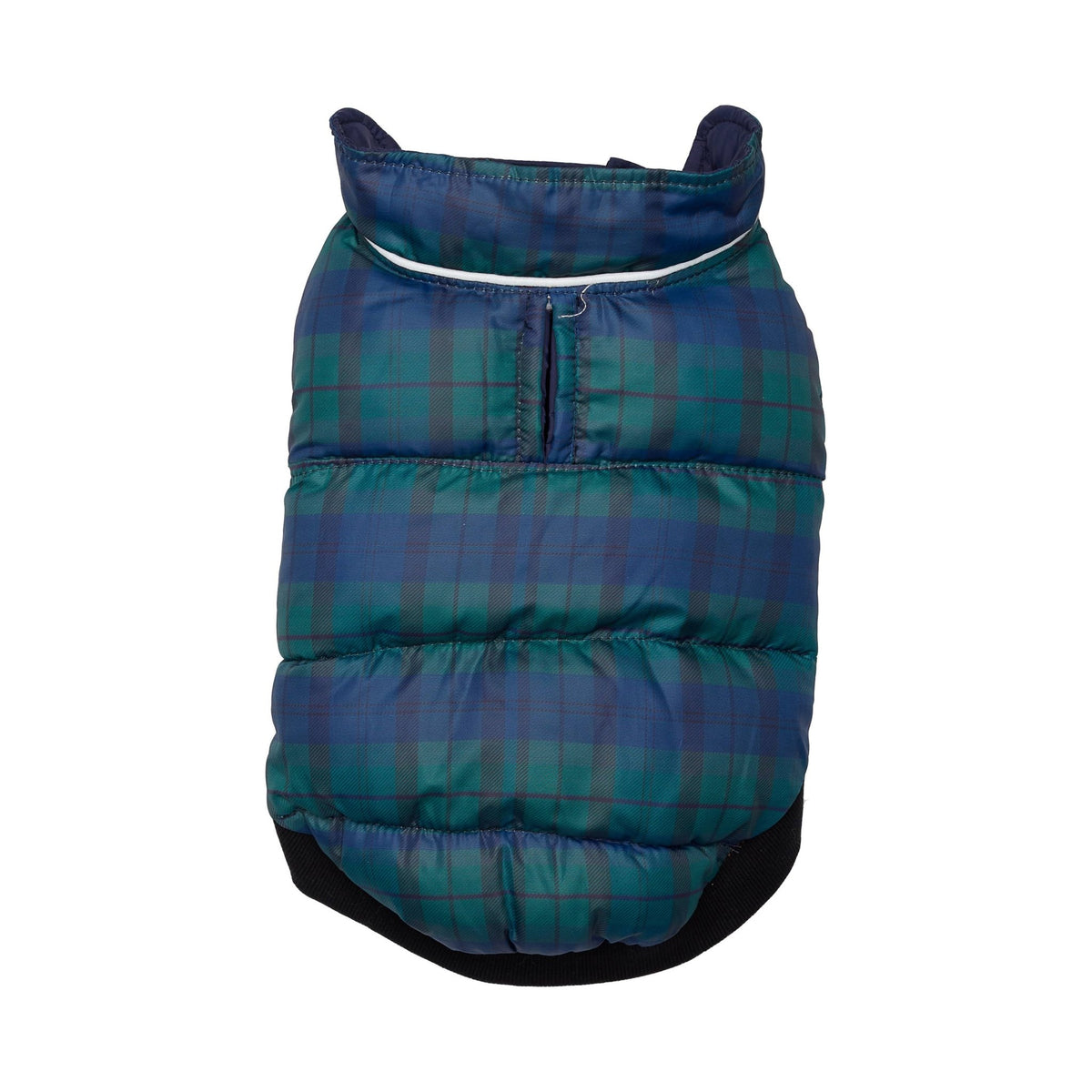 Barker's Bowtique - Navy / Plaid Flex-Fit Reversible Puffer - Doglicious Bakery Bites