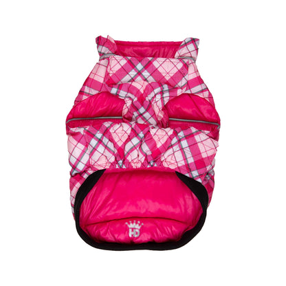 Barker's Bowtique - Pink / Plaid Flex-Fit Reversible Puffer - Doglicious Bakery Bites