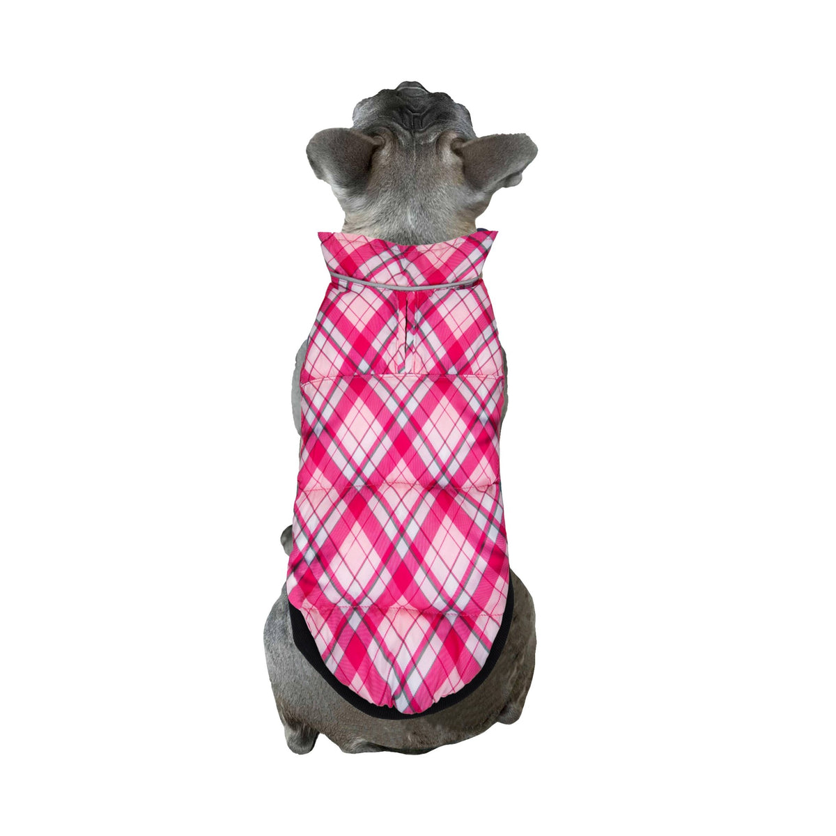 Barker's Bowtique - Pink / Plaid Flex-Fit Reversible Puffer - Doglicious Bakery Bites