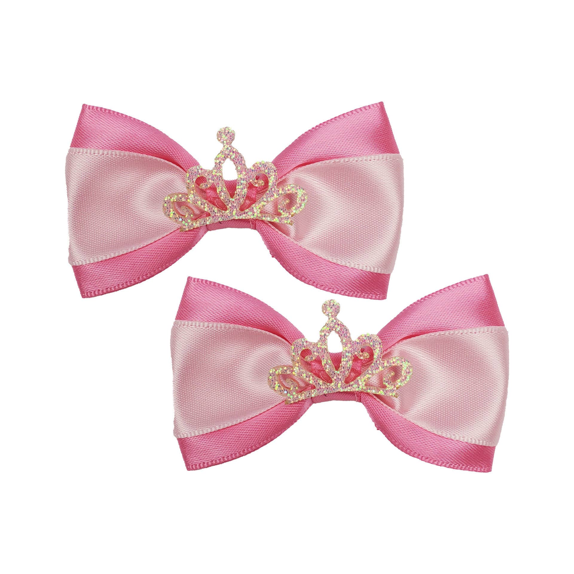 Barker's Bowtique - Pink & White with Tiara Dog Hair Bows - Doglicious Bakery Bites