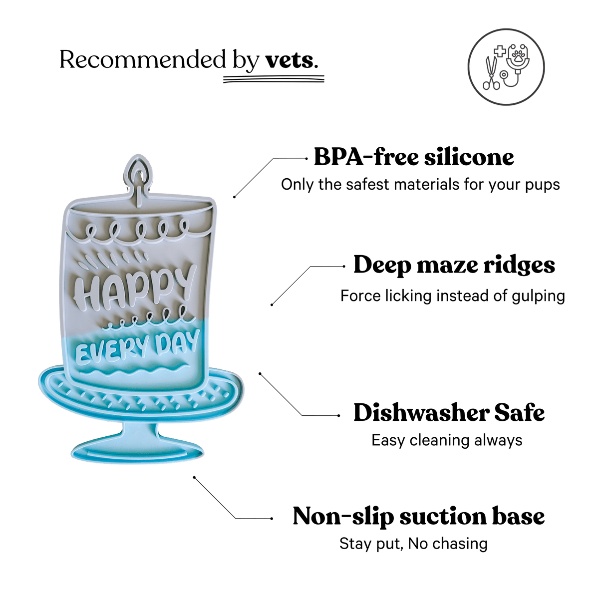 Barks and Brownies - Happy Lick Mat | Blue - Doglicious Bakery Bites