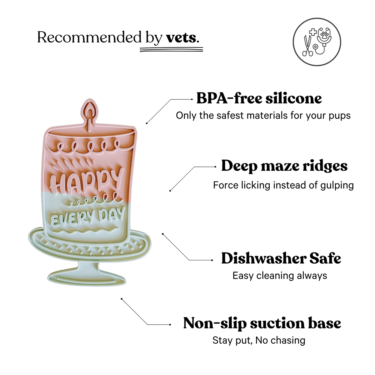 Barks and Brownies - Happy Lick Mat | Pink - Doglicious Bakery Bites