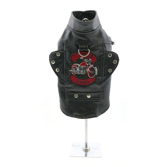 Biker Dawg Motorcycle Dog Jacket - Black - Doglicious Bakery Bites