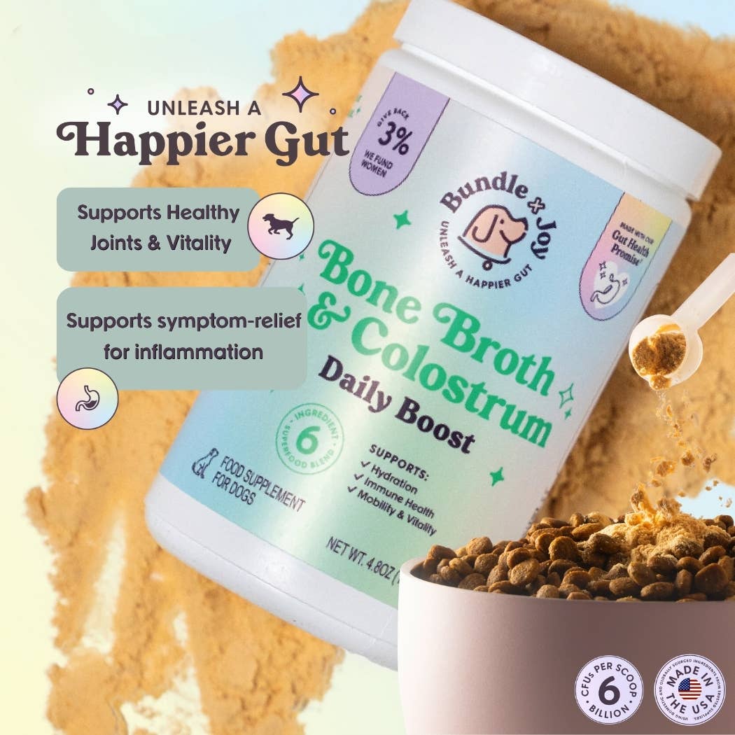 Bundle x Joy - Bone Broth & Colostrum Daily Boost Powder | Gut Health - Doglicious Bakery Bites