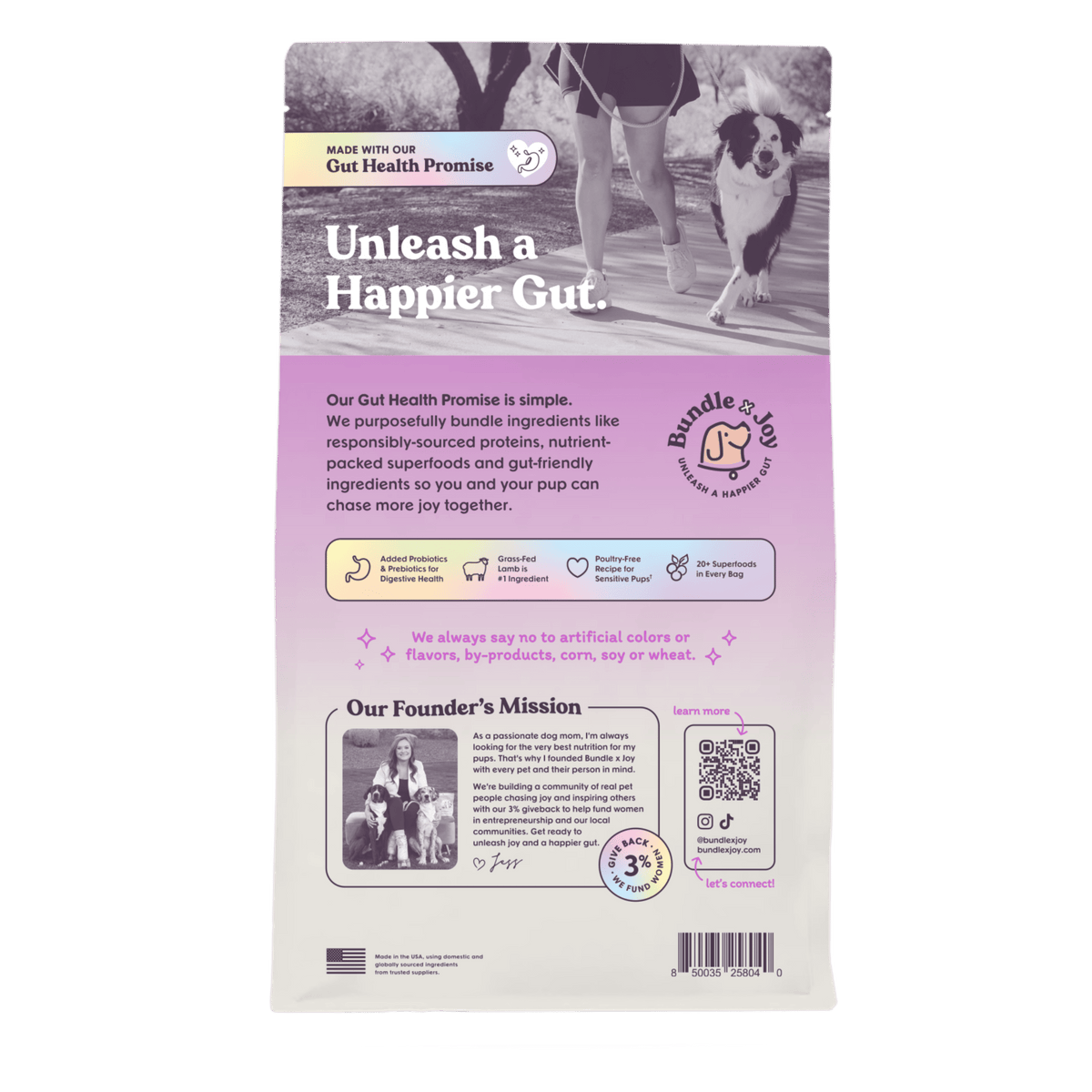 Bundle x Joy - Brave Grass-Fed Lamb Superfood for Dogs (Poultry-Free) 18 lb - Doglicious Bakery Bites