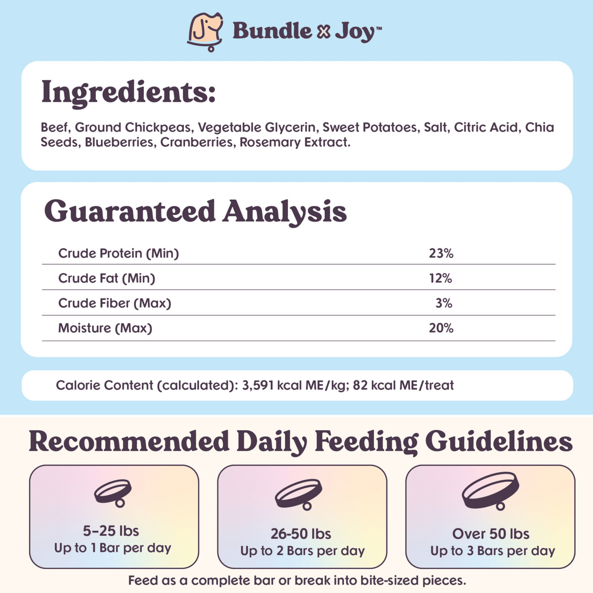 Bundle x Joy - Leash & Load Beef Superfood Jerky Bars for Dogs 16oz - Doglicious Bakery Bites