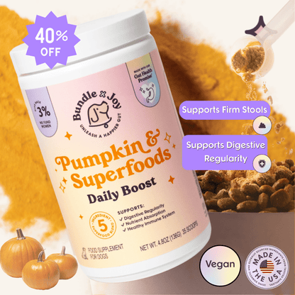 Bundle x Joy - Pumpkin & Superfoods Daily Boost Powder | Digestive Support - Doglicious Bakery Bites