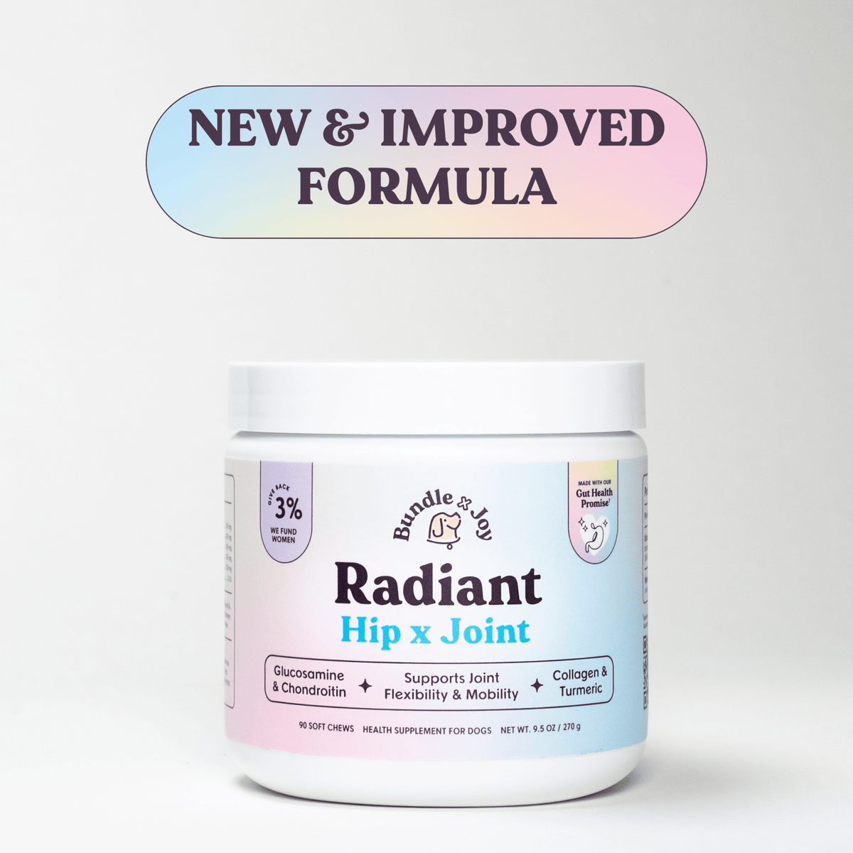 Bundle x Joy - Radiant Hip x Joint Supplement for Dogs| Duck Flavor | 90 Ct - Doglicious Bakery Bites
