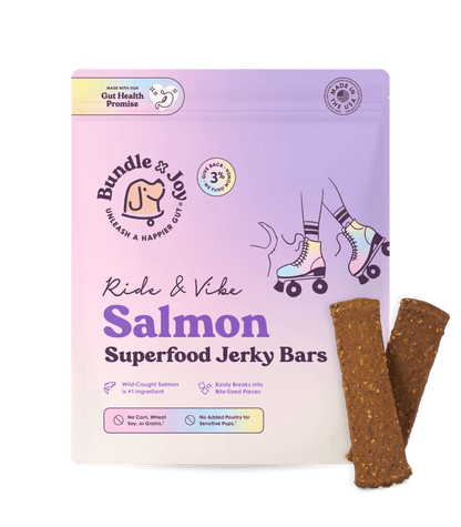 Bundle x Joy - Ride & Vibe Wild-Caught Salmon Jerky Bars for Dogs 16oz - Doglicious Bakery Bites