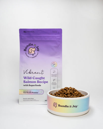 Bundle x Joy - Vibrant Wild-Caught Salmon Dog Food (Poultry-Free) 18lb - Doglicious Bakery Bites
