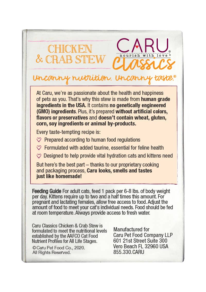 Caru & Cafe Nara - Caru Classics Chicken & Crab Stew for Cats - Doglicious Bakery Bites