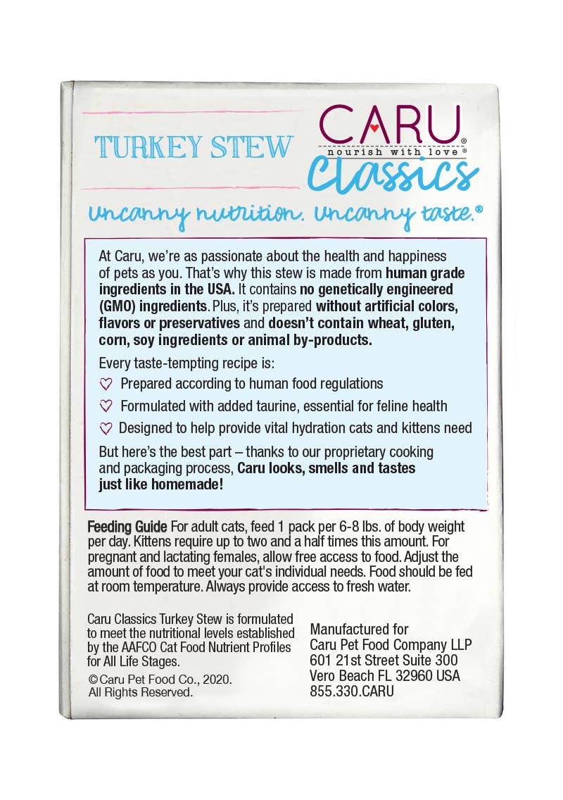 Caru & Cafe Nara - Caru Classics Turkey Stew for Cats - Doglicious Bakery Bites