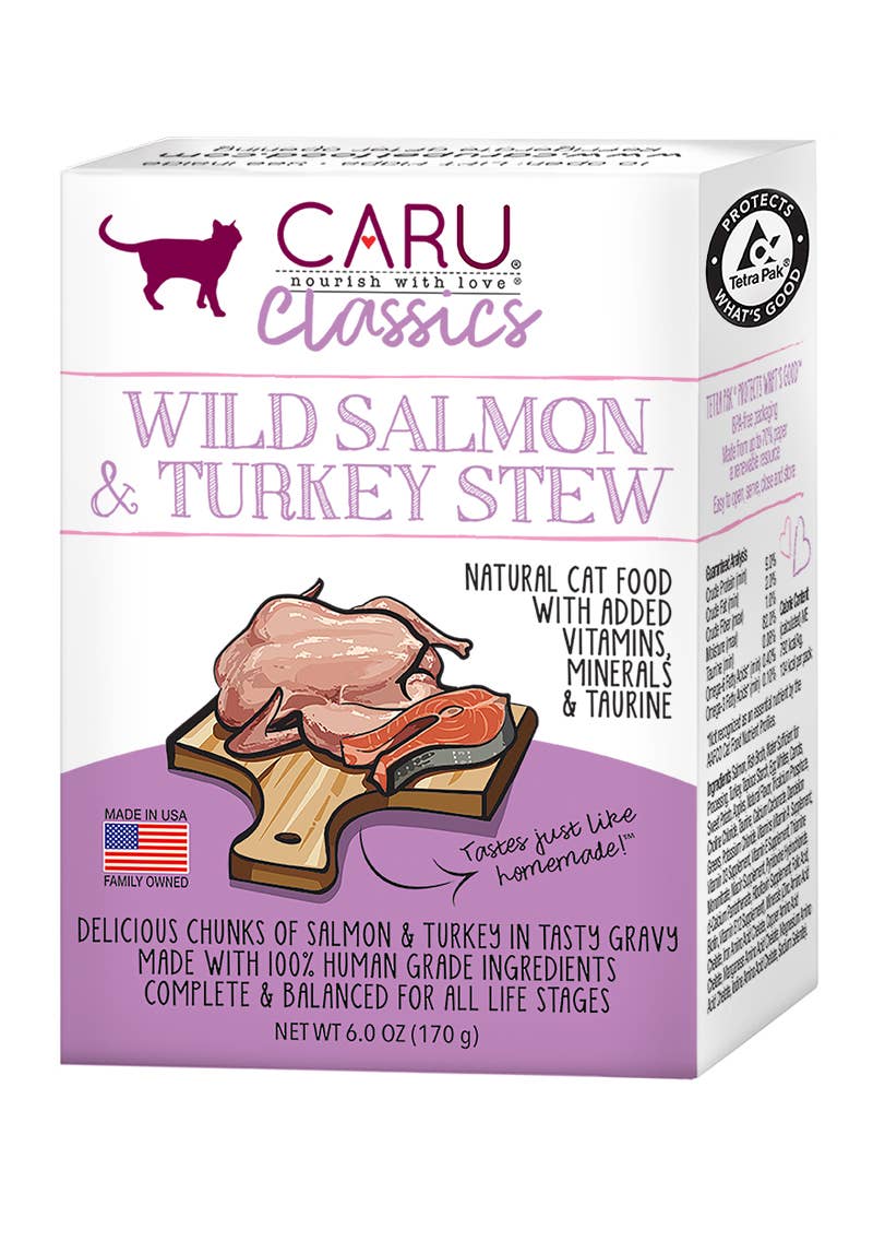 Caru & Cafe Nara - Caru Classics Wild Salmon & Turkey Stew for Cats - Doglicious Bakery Bites