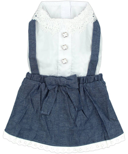 Chambray Overall Dress – Trendy Denim Pet Outfit - Doglicious Bakery Bites