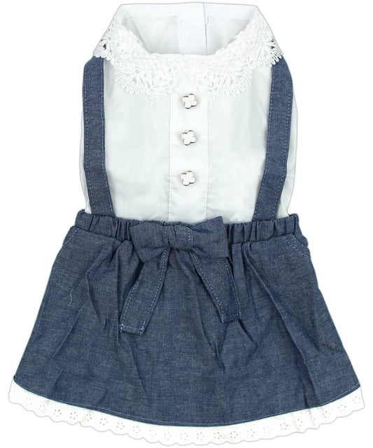 Chambray Overall Dress – Trendy Denim Pet Outfit - Doglicious Bakery Bites