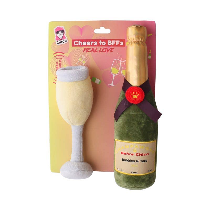 Champawgne - Cheers Crinkle and Squeaky Plush Dog Toy Combo - Doglicious Bakery Bites