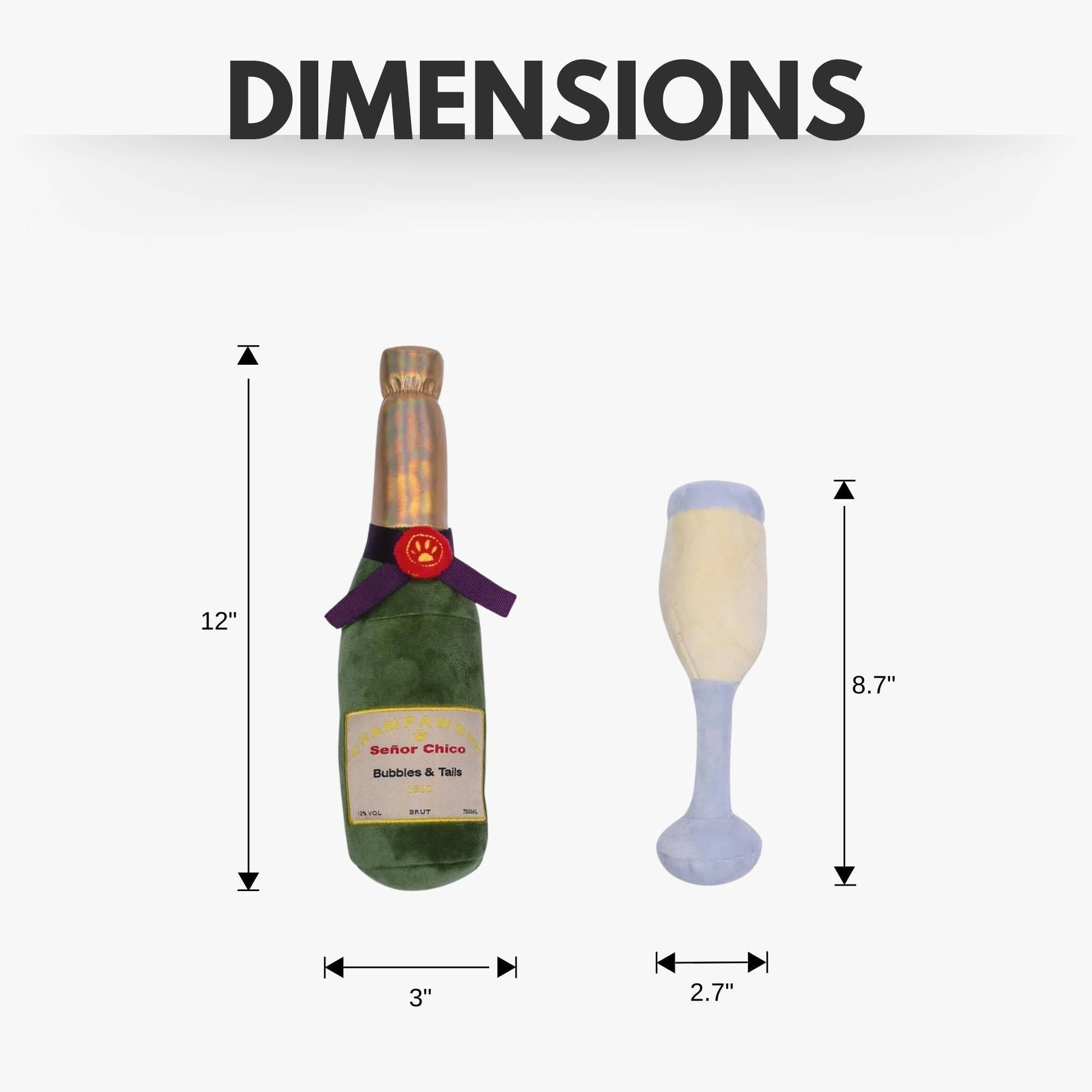 Champawgne - Cheers Crinkle and Squeaky Plush Dog Toy Combo - Doglicious Bakery Bites