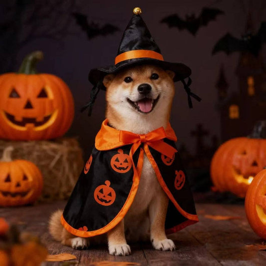 Cheerhunting - Ozzie - Pumpkin Witch Hat Halloween Pet Costume - Doglicious Bakery Bites
