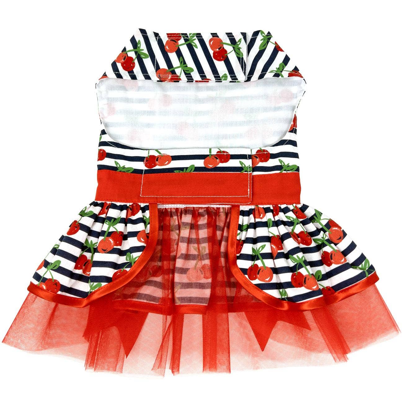 Cherry Stripe Dog Harness Dress w/ Matching Leash - Doglicious Bakery Bites