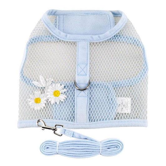 Cool Mesh Dog Harness - Blue with White Daisy's - Doglicious Bakery Bites