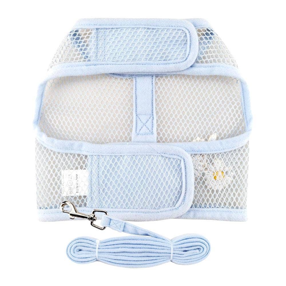 Cool Mesh Dog Harness - Blue with White Daisy's - Doglicious Bakery Bites