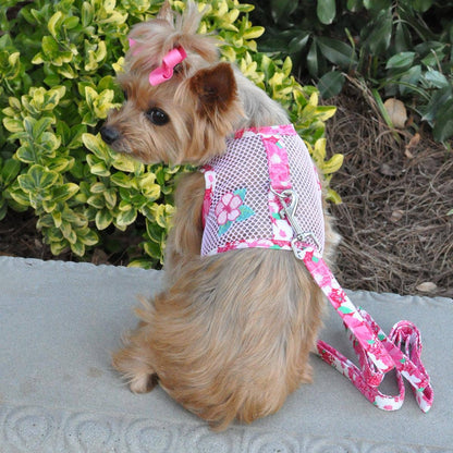 Cool Mesh Dog Harness - Hawaiian PINK Hibiscus - Doglicious Bakery Bites
